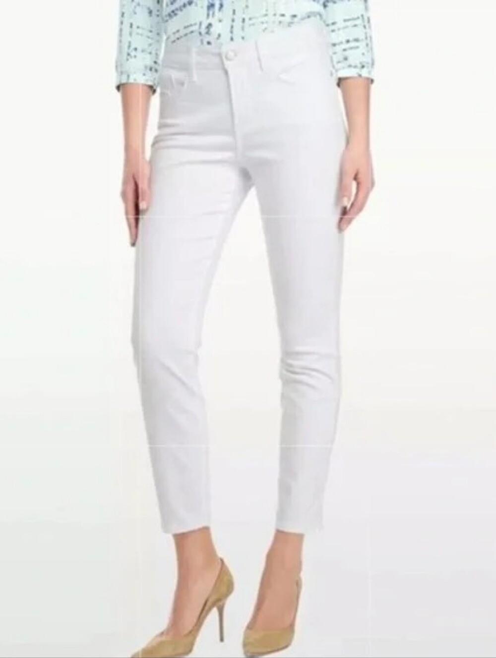 NYDJ White Clarissa Ankle Jeans Size 12